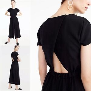 J. Crew Wrap Back Wide Leg Cutout Back Jumpsuit in Black size 4